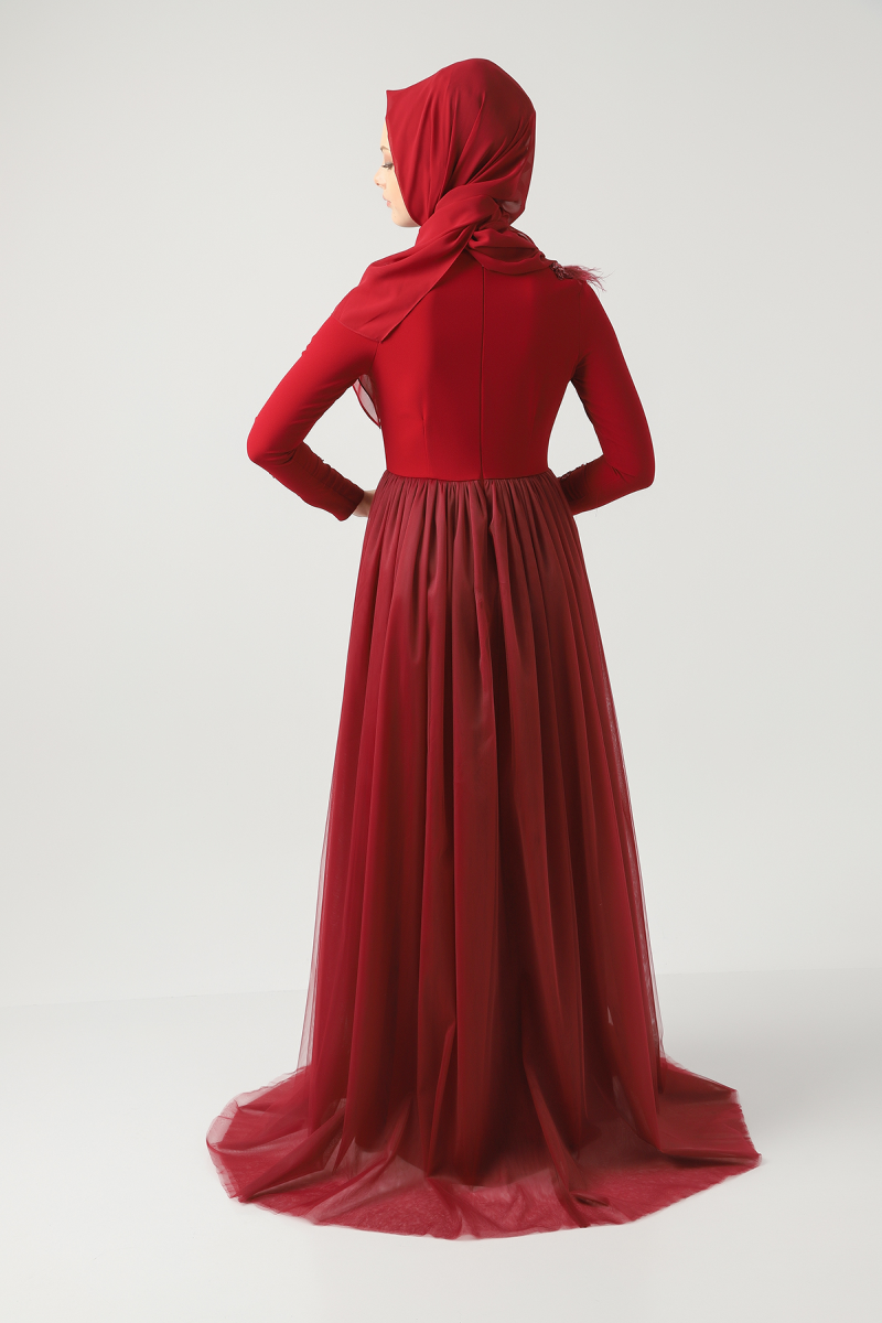 Yakut Abiye Tesettür Düğün Söz Nikah Nişan