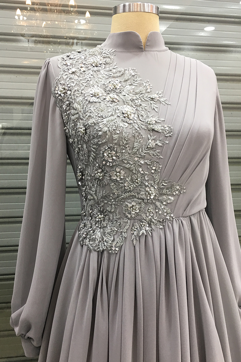 Haseki Abiye – Pileli ve Dantel Detaylı Haseki Abiye – Pileli ve Dantel Detaylı